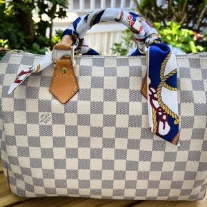 Louis Vitton Speedy 30 Bag/Purse Beige Damier Azur